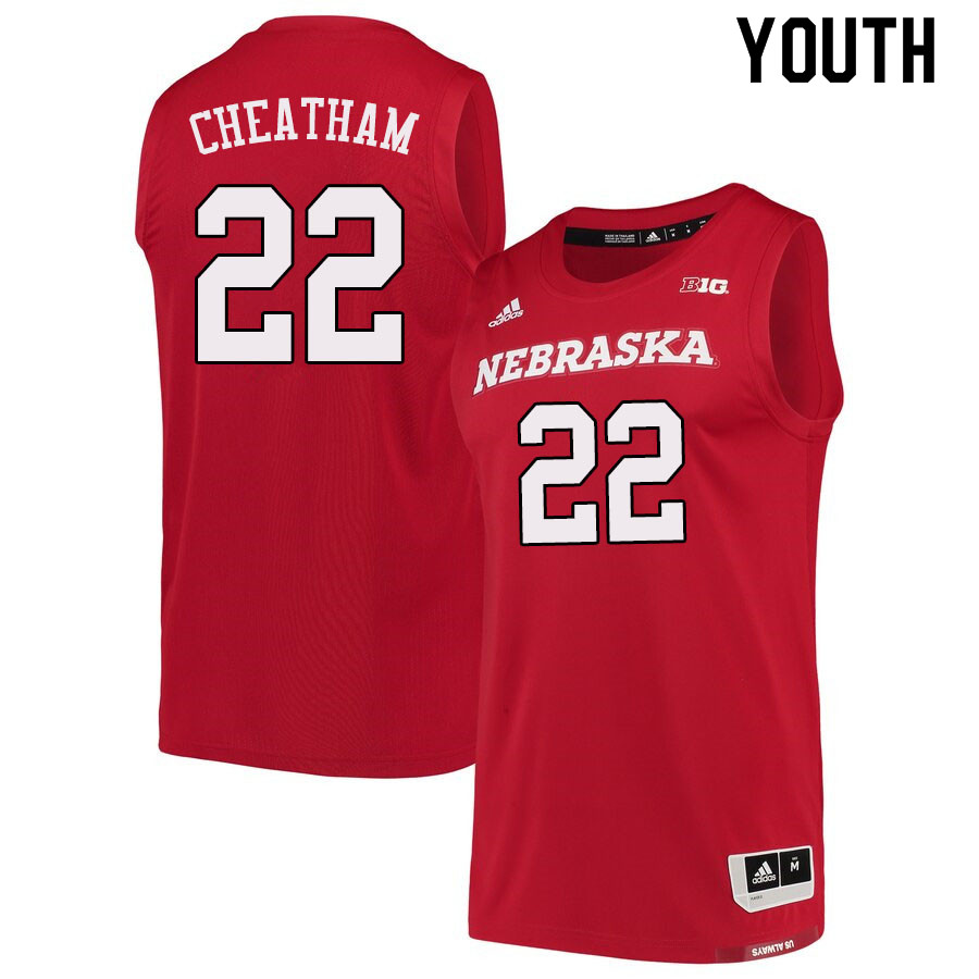 Youth #22 Haanif Cheatham Nebraska Cornhuskers College Basketball Jerseys Sale-Scarlet